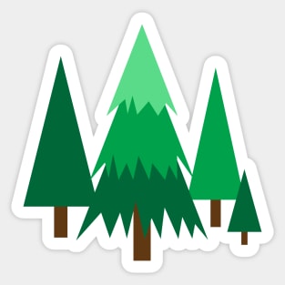 Pine trees on the hill Sticker